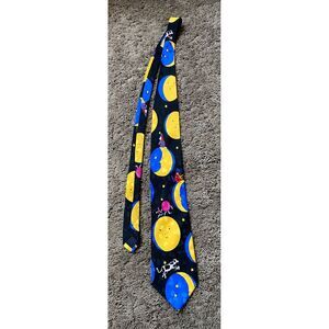 Vtg 90s Addiction Hey Diddle Diddle the cat the‎ Fiddle Nursery Rhyme Silk Ties